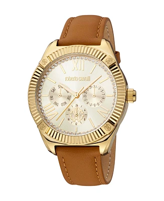 Roberto Cavalli Women's Quartz Leather Watch 40mm