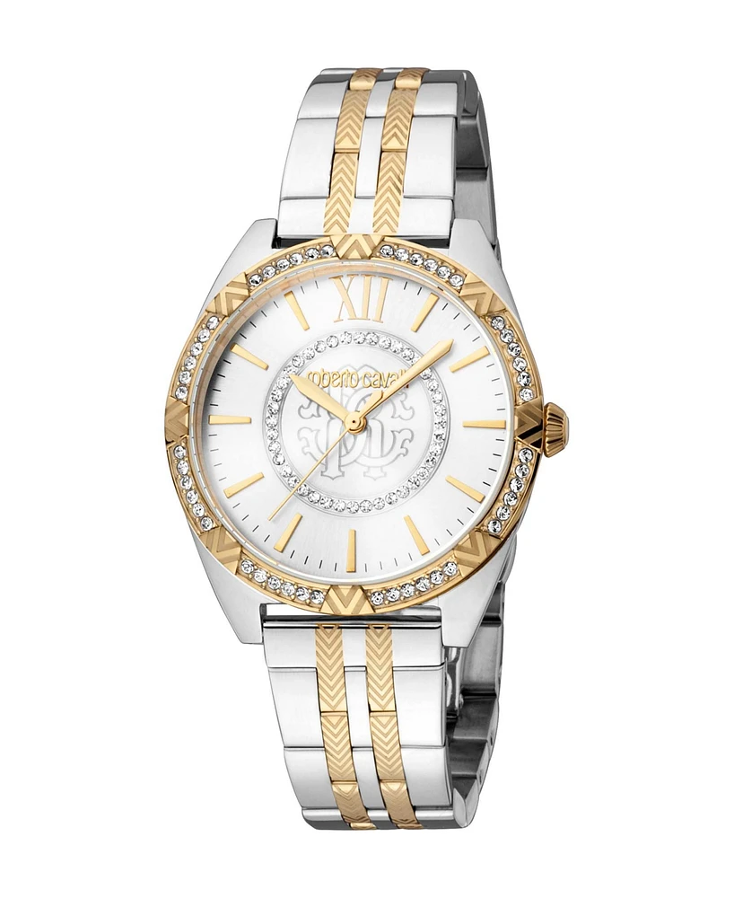 Roberto Cavalli Women's Quartz Two-tone Stainless Steel Watch 34mm