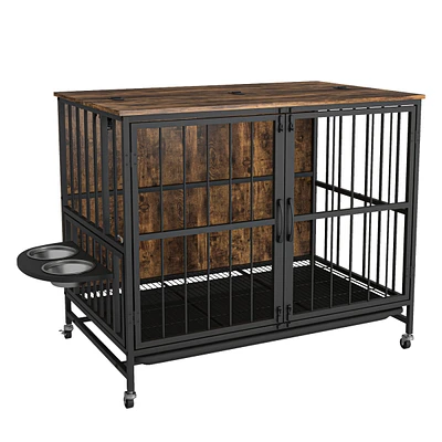 Streamdale Furniture Multifunctional Steel Dog Cage with Easy Assembly and Mobility