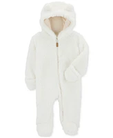 Carter's Baby Hooded Faux-Sherpa Footed Pram Coverall