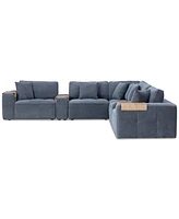 Nycolle 7-Pc. Modular Fabric L-Shape Sectional with 2 Consoles, Created for Macy's