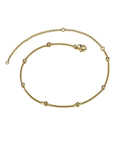 GiGiGirl Sterling Silver 14k Gold Plated Bead Link Anklet