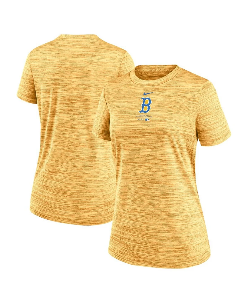 Nike Men's and Women's Gold Boston Red Sox City Connect Practice Velocity T-Shirt