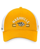 Fanatics Men's Gold/White Nashville Predators Free Kick Trucker Adjustable Hat