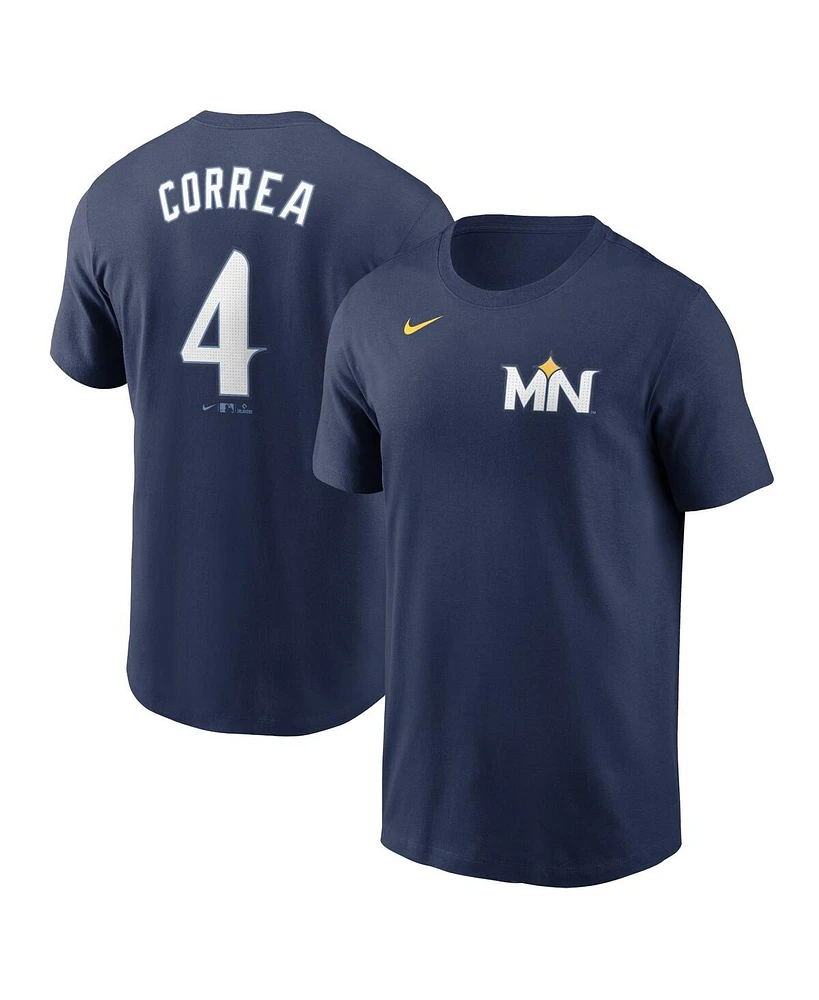 Nike Men's Carlos Correa Navy Minnesota Twins 2024 City Connect Fuse Name Number T-Shirt