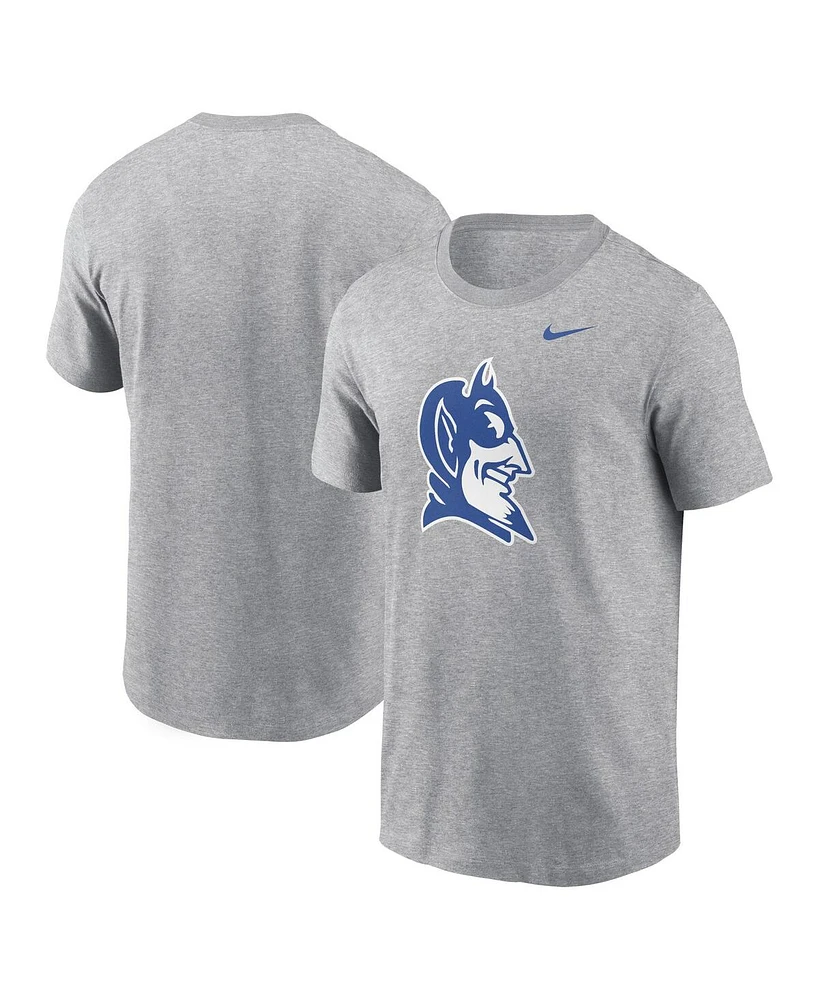 Nike Men's Heather Gray Duke Blue Devils Primetime Evergreen Alternate Logo T-Shirt