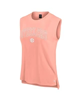 Fanatics Women's Coral Pittsburgh Steelers Studio Gym Tank Top