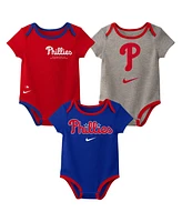 Nike Baby Boys and Girls Philadelphia Phillies Authentic Collection Three-Pack Bodysuit Set