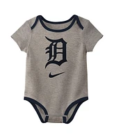 Nike Baby Boys and Girls Detroit Tigers Authentic Collection Three-Pack Bodysuit Set