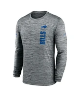 Nike Men's Gray Buffalo Bills 2024 Sideline Velocity Performance Long Sleeve T-Shirt