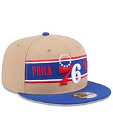 New Era Men's Tan/Royal Philadelphia 76ers 2024 Nba Draft 9FIFTY Snapback Hat