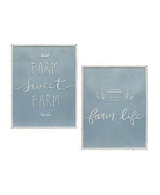 Slickblue Metal Farm Life Sentiment Sign (Set of 2)