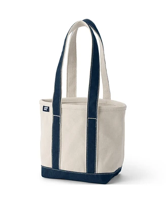 Lands' End Small Natural Open Top Long Handle Canvas Tote Bag