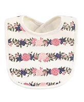 Hudson Baby Girls 5Pk Bibs and Headbands Set