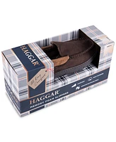Haggar Men's Indoor/Outdoor Microsuede Venetian Slipper with Plaid Fleece Lining