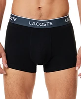 Lacoste Men's 3-Pack Regular-Fit Logo Waistband Trunk Underwear