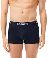 Lacoste Men's 3-Pack Regular-Fit Logo Waistband Trunk Underwear