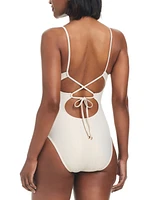 Bar Iii Women's V-Wire Plunge-Neck One-Piece Swimsuit, Created for Macy's