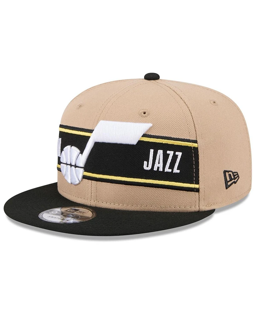 New Era Men's Tan/Black Utah Jazz 2024 Nba Draft 9FIFTY Snapback Hat