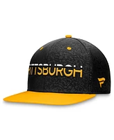 Fanatics Men's Black/Gold Pittsburgh Penguins Authentic Pro Rink Two-Tone Snapback Hat