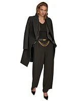 Donna Karan New York Women's Belted Notched-Collar Wrap Coat