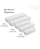 Oggi Set of 5 Clear Drawer Organizers