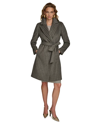 Donna Karan New York Women's Belted Notched-Collar Wrap Coat