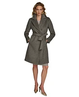 Donna Karan New York Women's Belted Notched-Collar Wrap Coat
