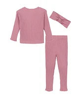 Calvin Klein Baby Girl Chunky Soft Ribbed Knit Pants Set