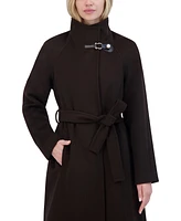 Tahari Women's Wing-Collar Embellished Toggle Coat