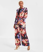 I.n.c. International Concepts Women's Printed Satin Blazer, Created for Macy's