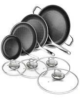 Livwell DiamondClad 8-Pc. Hybrid Nonstick Stainless Steel Frypan Set