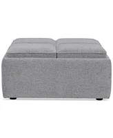 Nycolle Fabric Ottoman with Reversible Trays, Created for Macy's