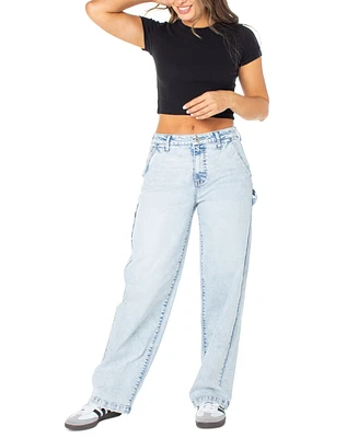 Celebrity Pink Juniors' Curvy Wide-Leg Carpenter Jeans