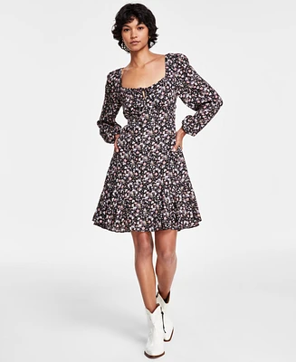 Lucky Brand Women's Flirty Flouncey Floral-Print Mini Dress