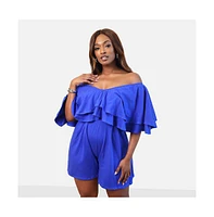 Rebdolls Plus Size New Season Ruffle Wide Leg Romper