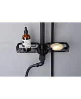 Matte Black Shower System: Rain Showerhead, Hand Shower, Slide Bar, Soap Dish