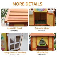 Streamdale Furniture Kids Wooden Outdoor Playhouse with Working Doors and Windows