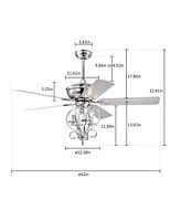 Streamdale Furniture Traditional Silver Ceiling Fan with Remote Control