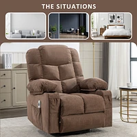 Streamdale Furniture Brown Rocker Recliner Chair with Massage & Heat