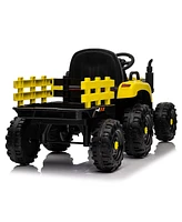 Streamdale Furniture 12V Battery Powered Ride On Tractor With Trailer