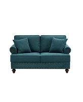 Streamdale Furniture Green Chenille Sofa Couch, 61" Modern Living Room Sectional