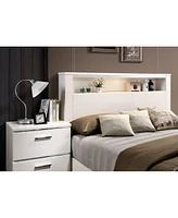 Streamdale Furniture High Gloss White Nightstand with Usb Charger