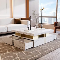 Streamdale Furniture Modernsquare Storage Coffee Table With 4 Drawers