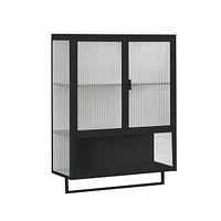 Streamdale Furniture 23.62" Glass Doors Modern Two-Door Wall Cabinet