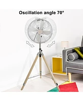 Streamdale Furniture Simple Deluxe Retro Tripod Fan, Home Air Circulation Nostalgic Vertical Fan, 3 Speeds, Adjust