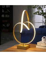 Streamdale Furniture 19" In Abstract Infinity Matte Gold Modern Table Lamp