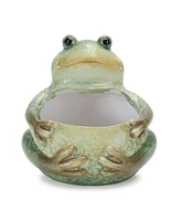 Slickblue Set of 4 Terra Cotta Frog Planters for Whimsical Garden Decor