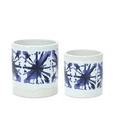 Slickblue Tie-dye Decorative Print Ceramic Pot (Set of 2)