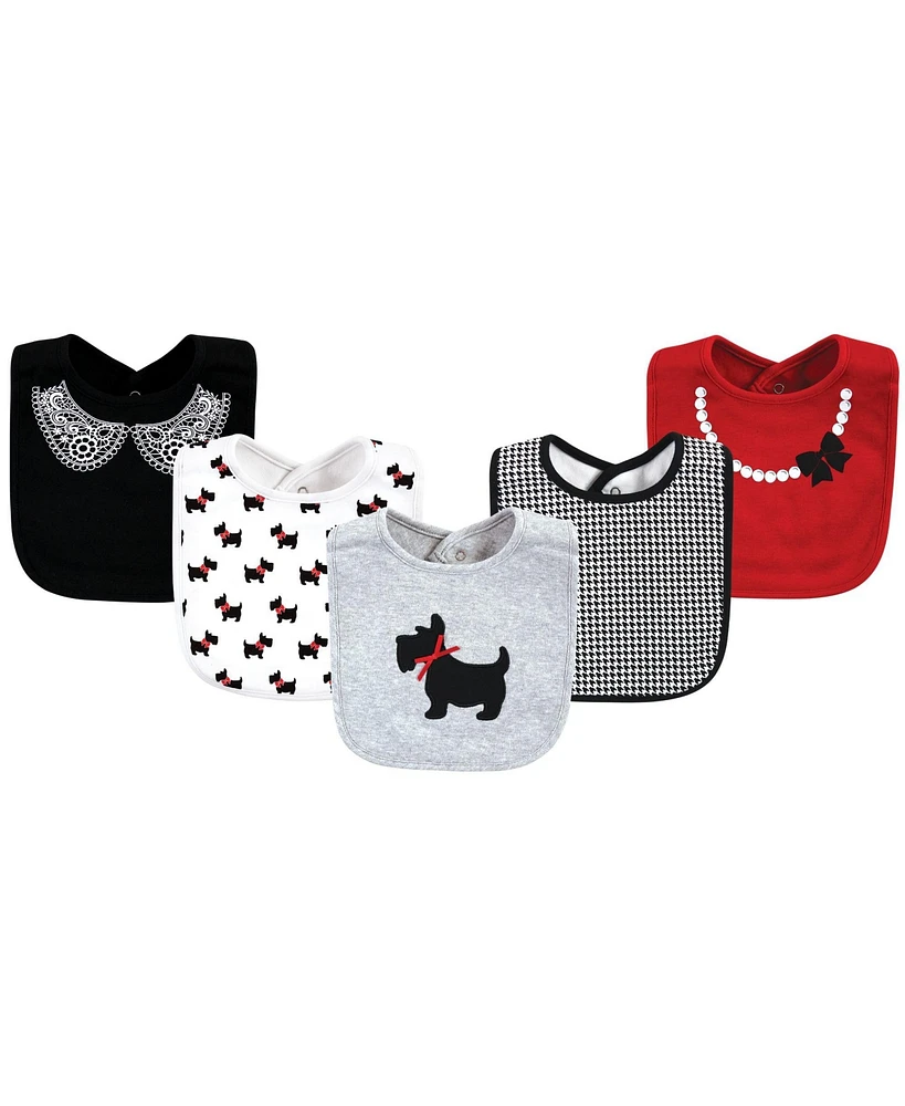 Hudson Baby Infant Girl Cotton Bibs, Scottie Dogs